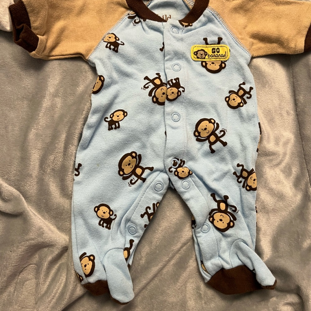 6c gently used preemie baby boy onesies pants sleeper clothes lot carters - Picture 9 of 16